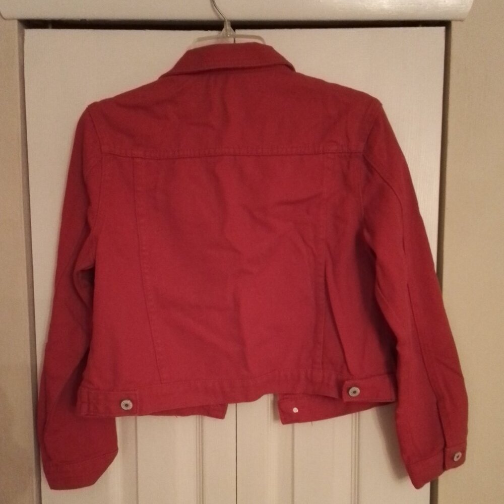 Red jean jacket